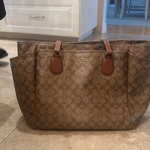 Coach Tan Signature Tote Bag